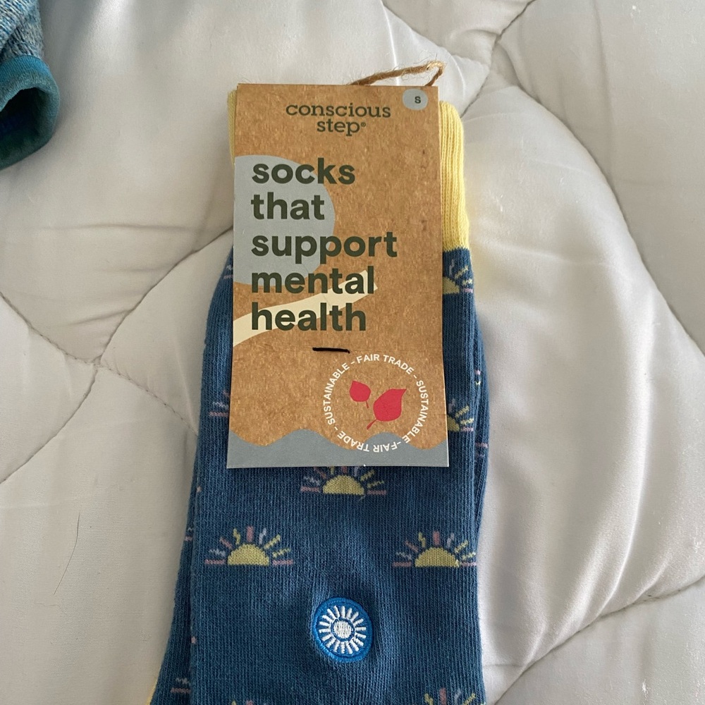 Conscious step socks that support mental health. Brand new
